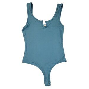 Zenana Teal V-Neck Ultra Soft Bodysuit Size S